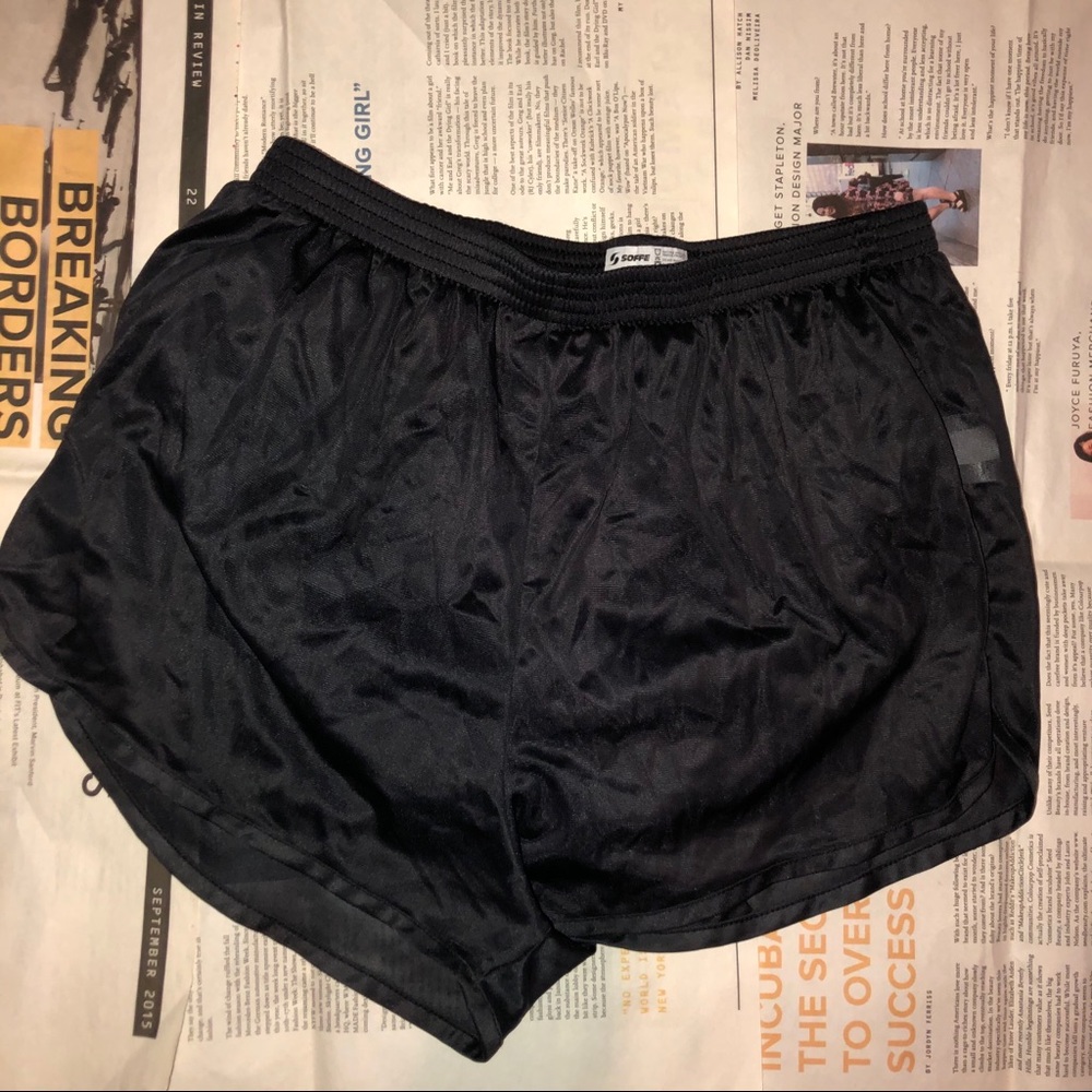 SOFFE SHORTS LARGE MENS BLACK RUNNING